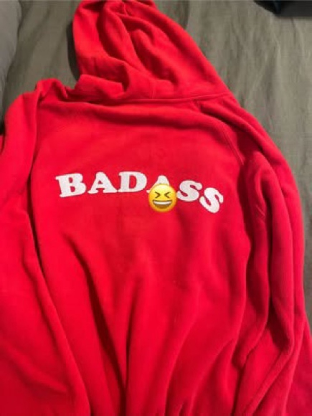 Red 'BADASS' Graphic Hoodie